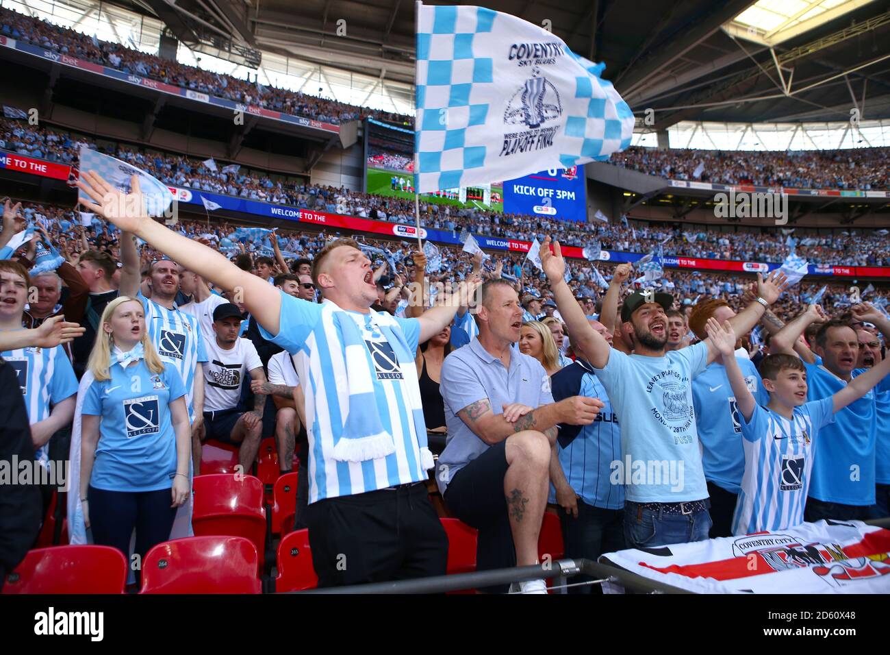 Coventry City fans in the stands ahead of the match Stock Photo Alamy