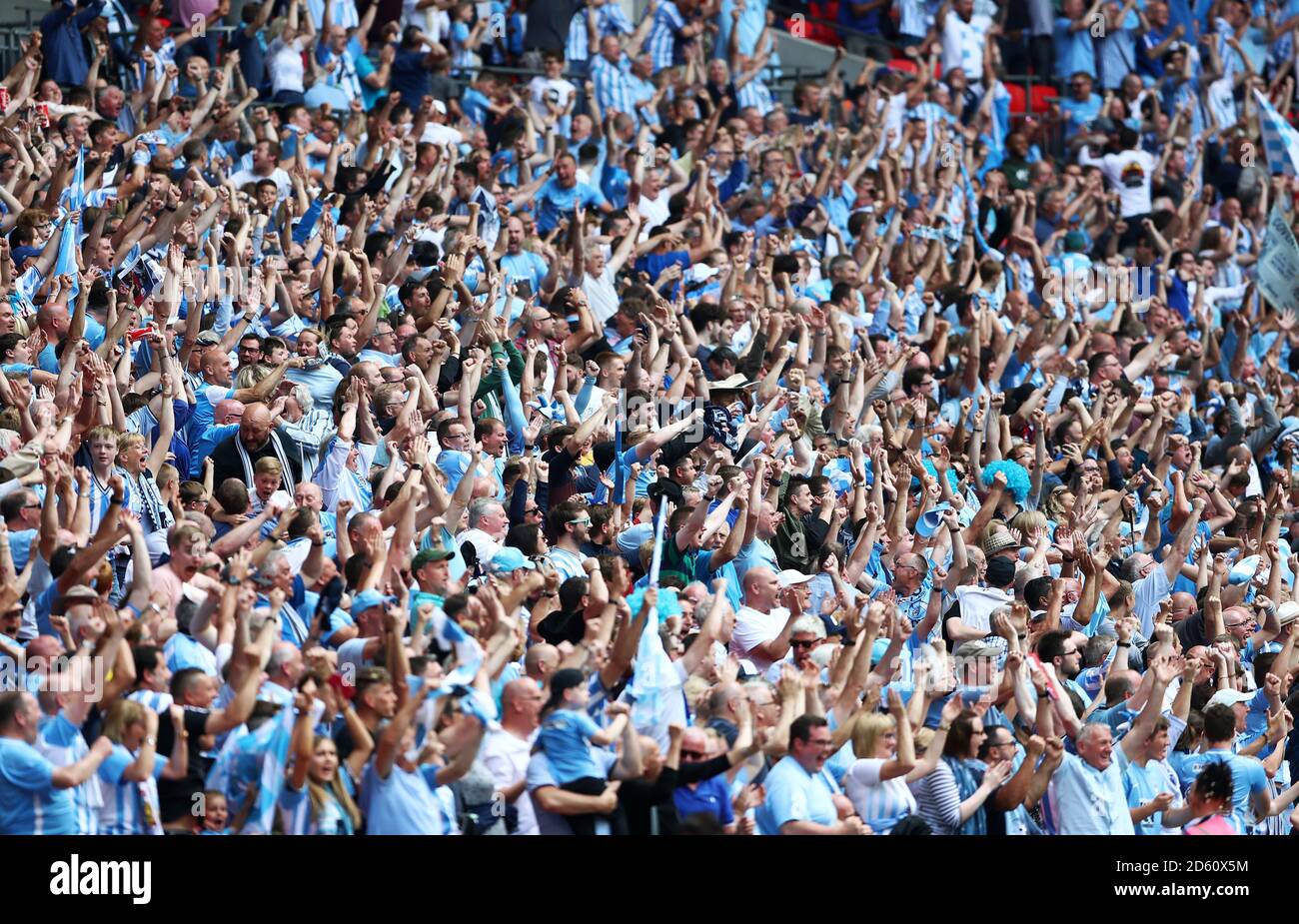 Coventry City fans celebrate their side's first goal Stock Photo - Alamy