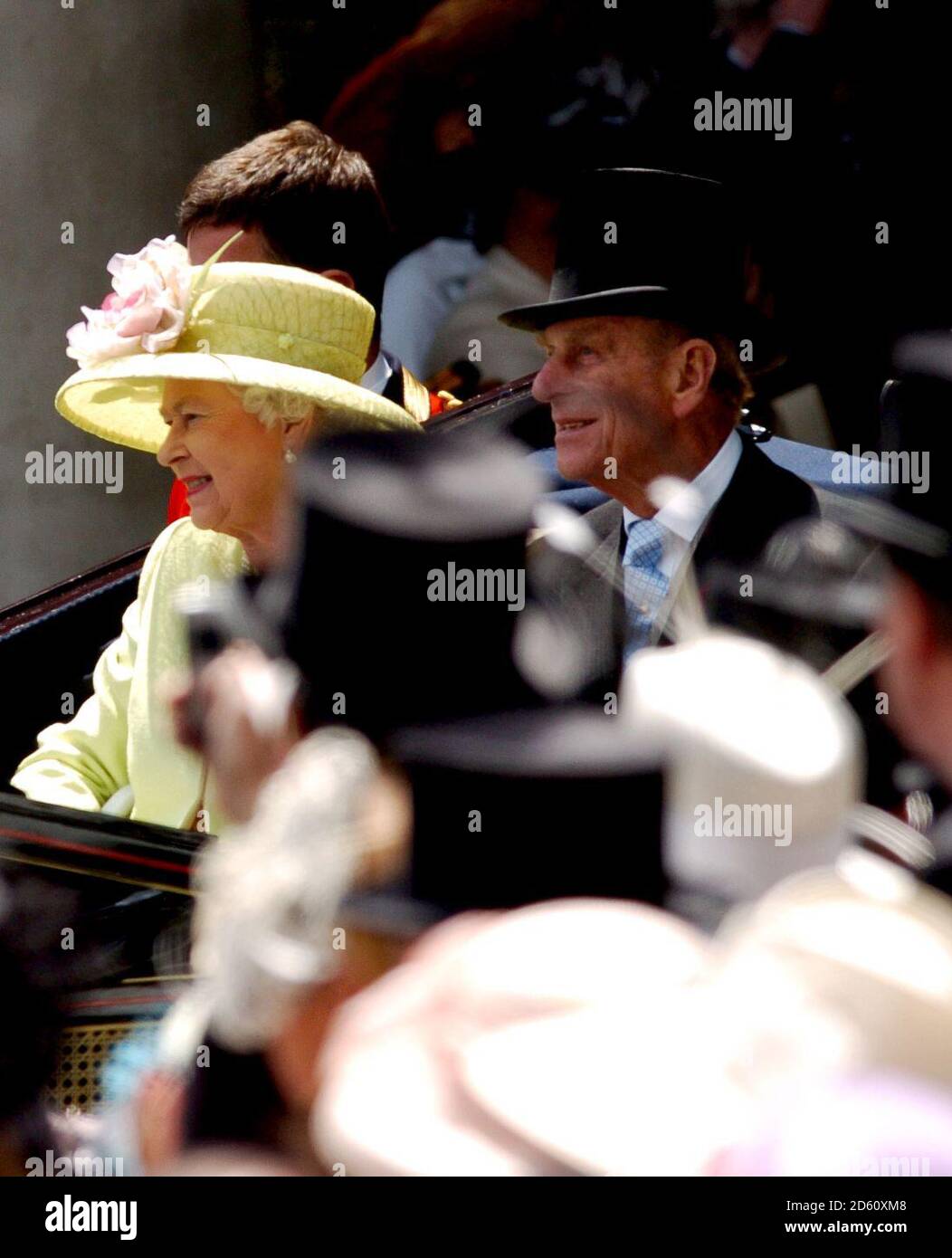 HRH The Queen arrives at Ascot Stock Photo