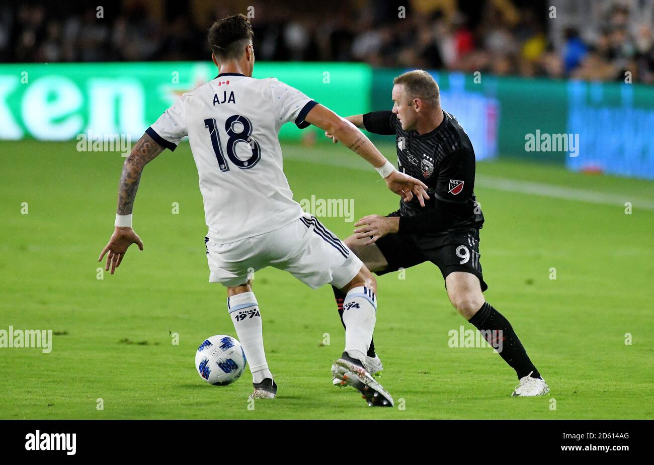 DC United player Wayne Rooney  in action during the Major League Soccer match between D.C. United and Vancouver Whitecaps FC at the Audi Field Stadium on July 14, 2018 in Washington D.C.  Stock Photo