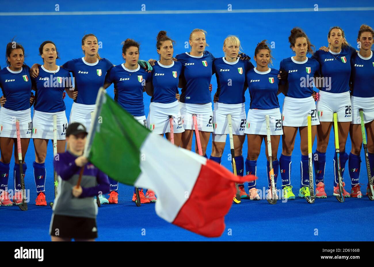 The Italian team line up before the match against South Korea Stock Photo