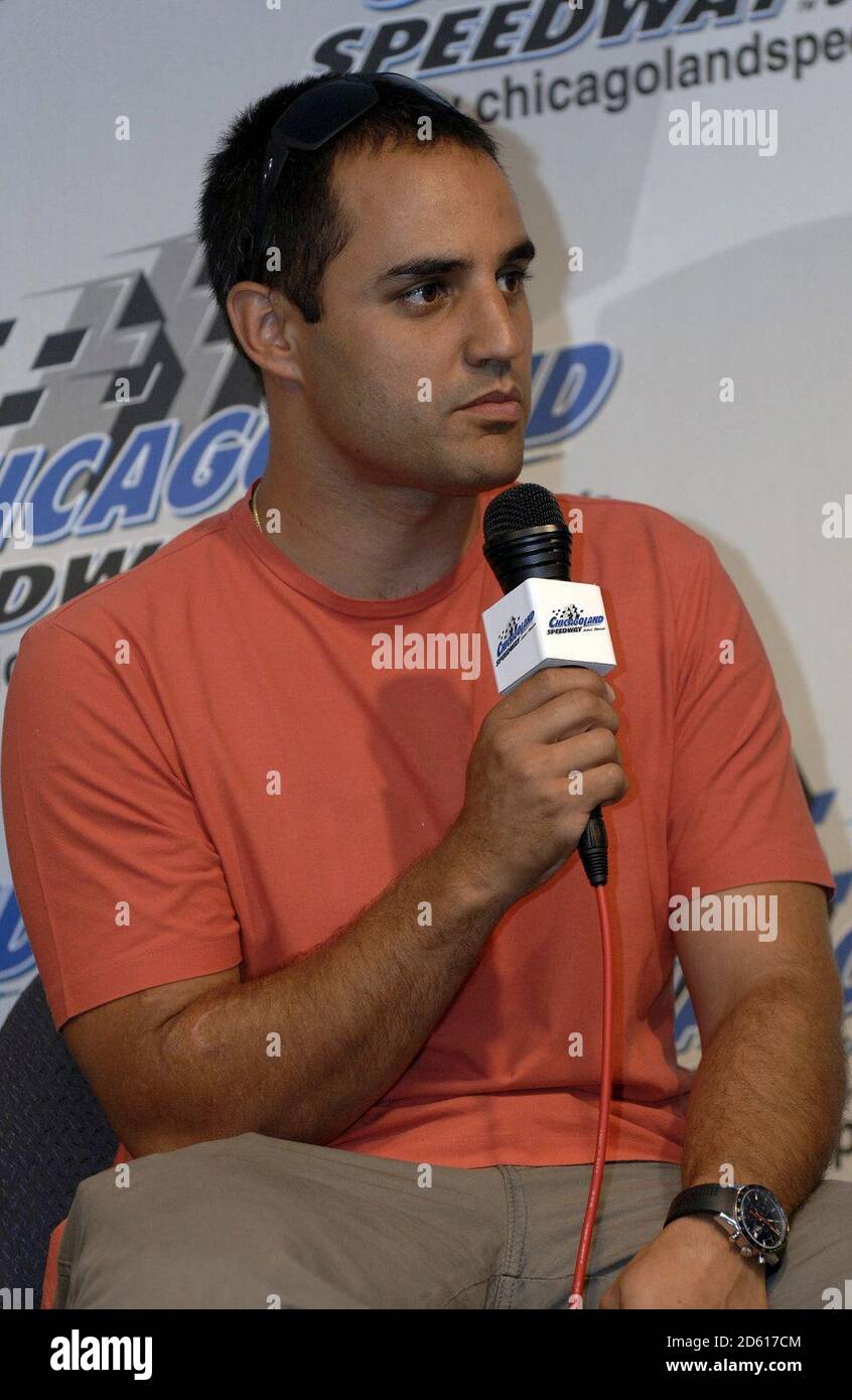 Juan Pablo Montoya (COL) in a press conference to announce his move to Nascar with Chip Ganassi Racing Stock Photo