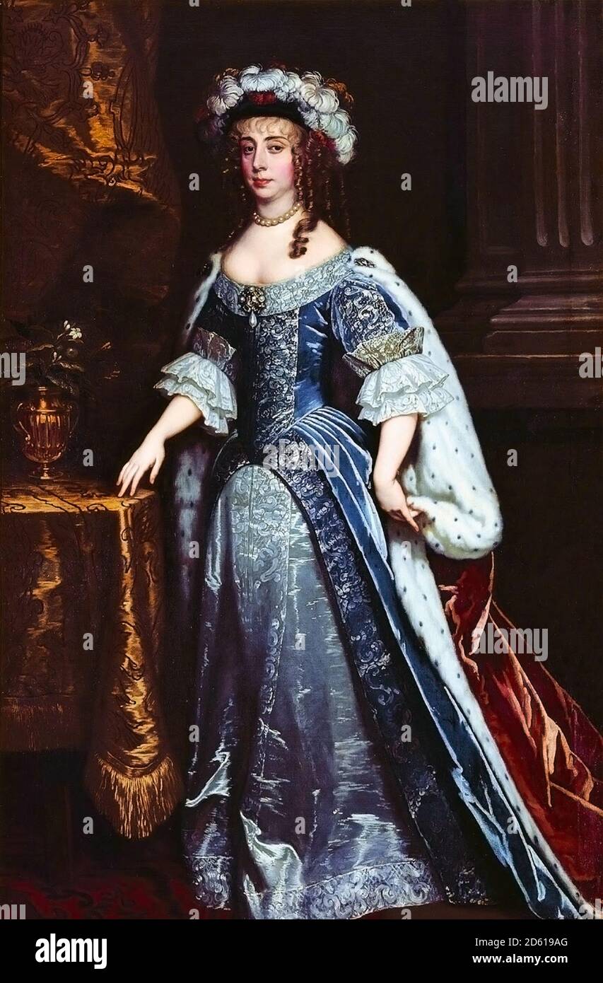 Margaret Cavendish. Portrait of Margaret Lucas Cavendish, Duchess of Newcastle-upon-Tyne (1623-1673), the 17th century English aristocrat, philosopher, poet, scientist, fiction-writer, and playwright. Painting by Peter Lely, 1665 Stock Photo