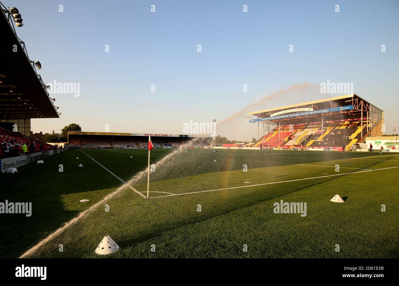 A general view inside Sincil Bank before the game between Lincoln City and Bury Stock Photo