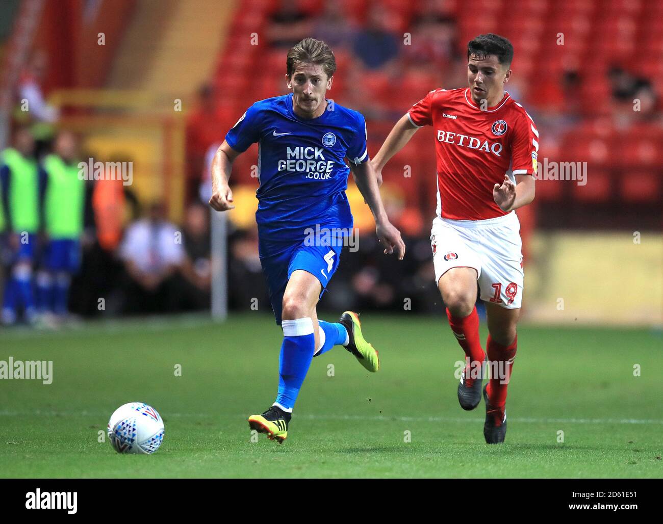 Peterborough United's Alex Woodyard (left) and Charlton Athletic's