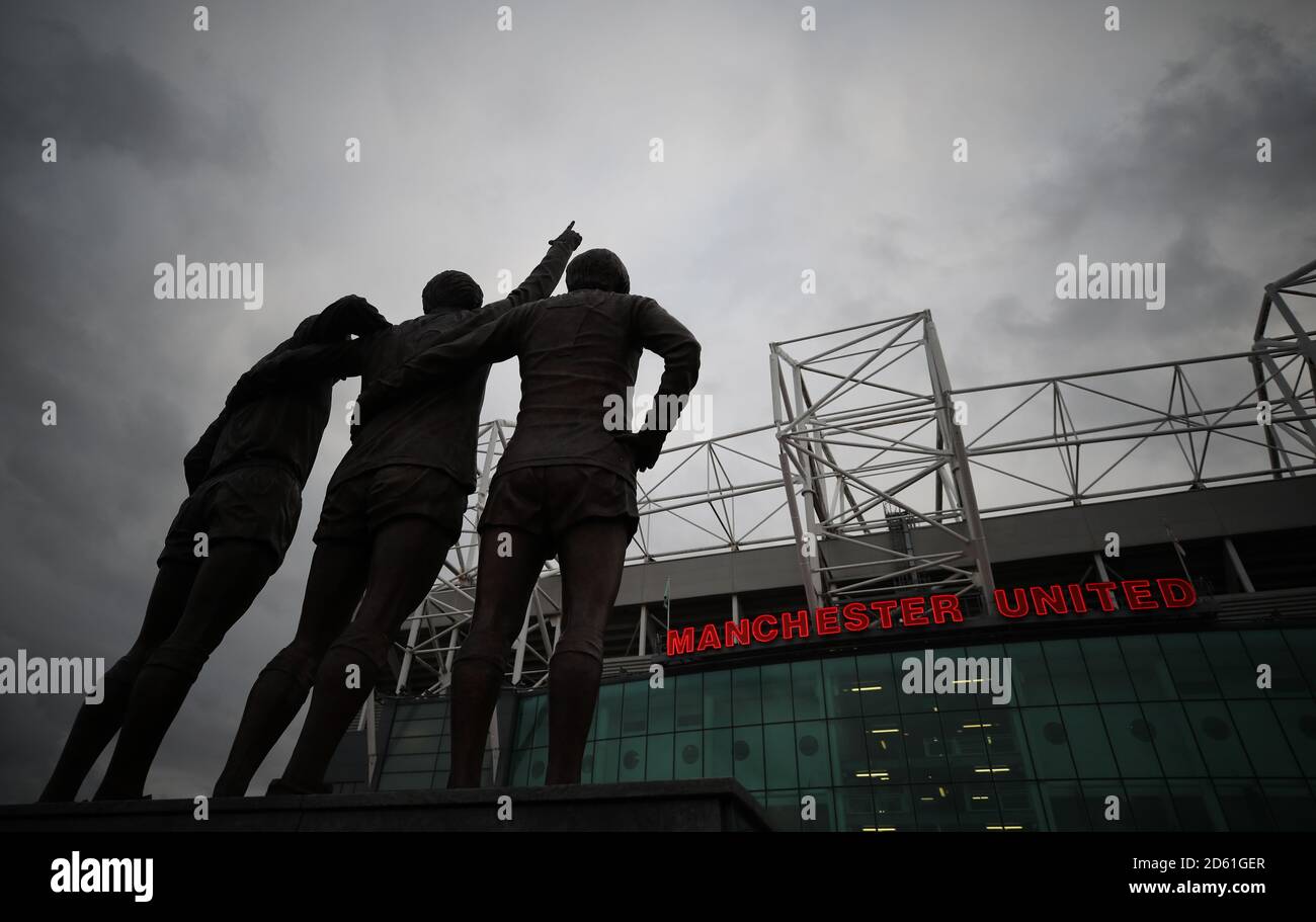 The United Trinity statue outside Old Trafford Stock Photo Alamy