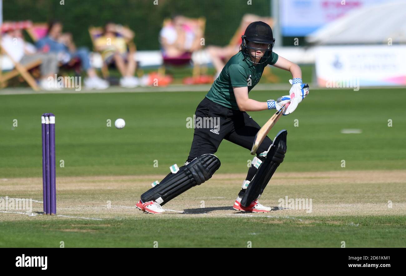 Team Sciver's Ella McCaughan bats during the cricket competition at the