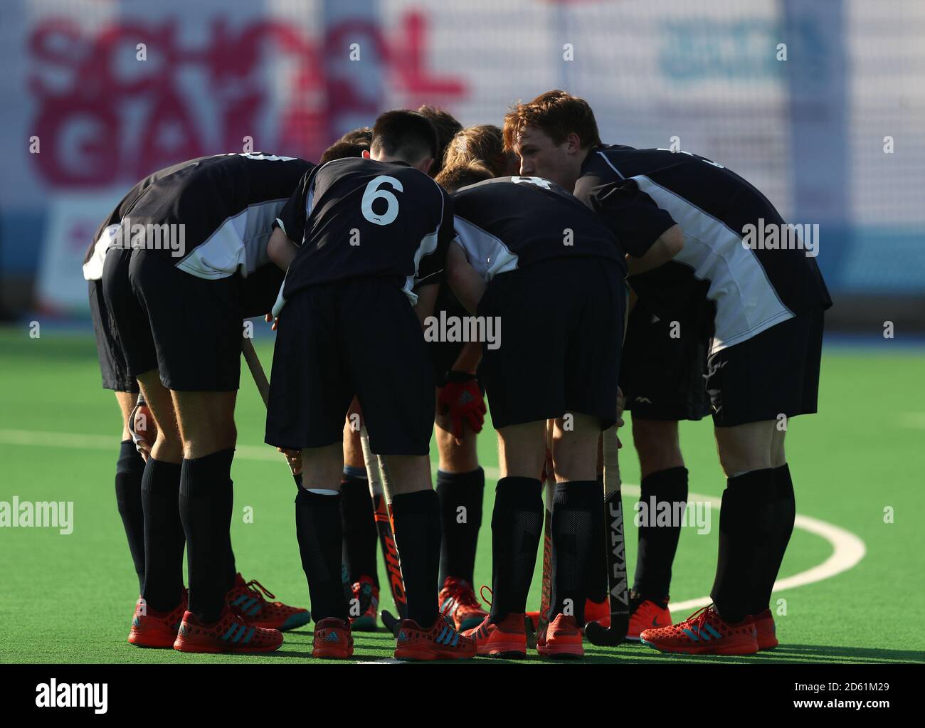 Scotland team huddle during the Hockey Tournament at the 2018 School