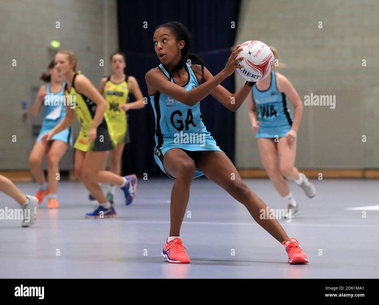 Surrey Storm and Manchester Thunder in action during the Netball bronze