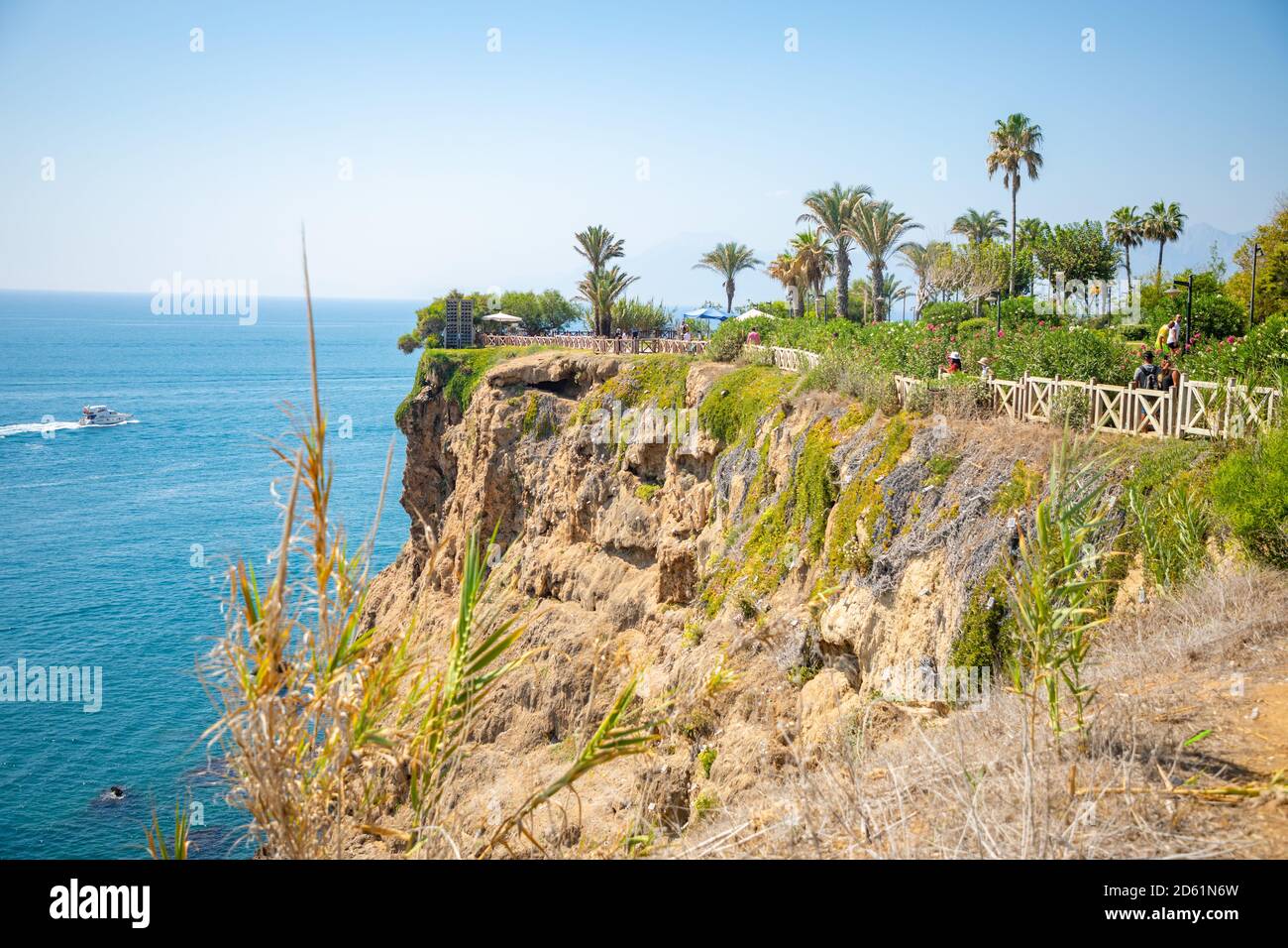 Beautiful view from Duden waterfall in Antalya, Turkey Stock Photo