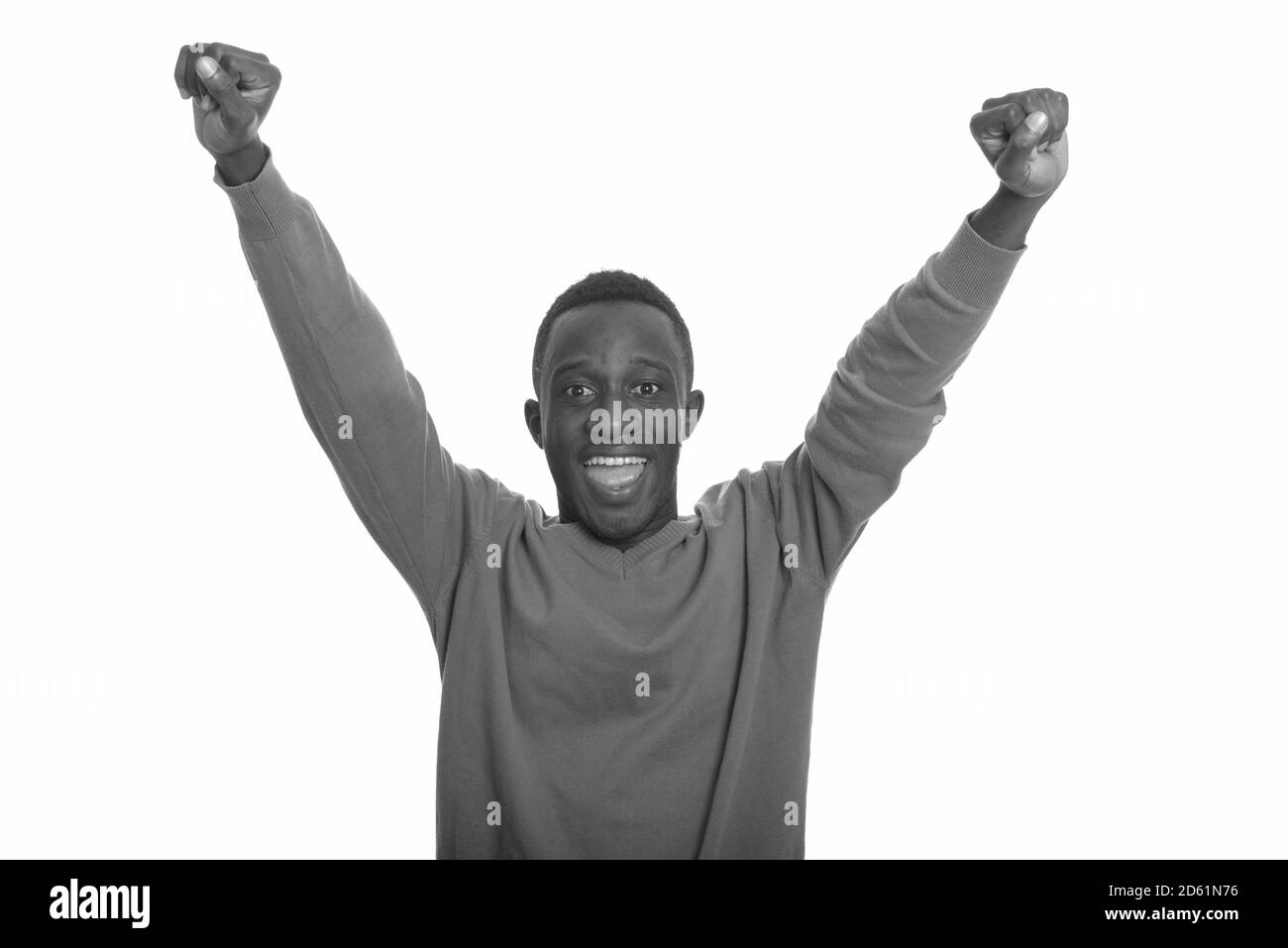 Excited cheerful african man hi-res stock photography and images - Alamy