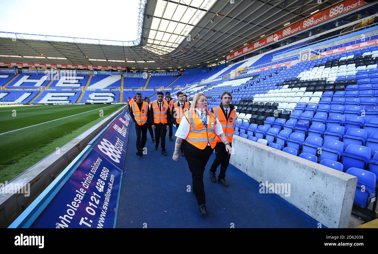 Match day stewards get ready for Birmingham City's and Ipswich Town's