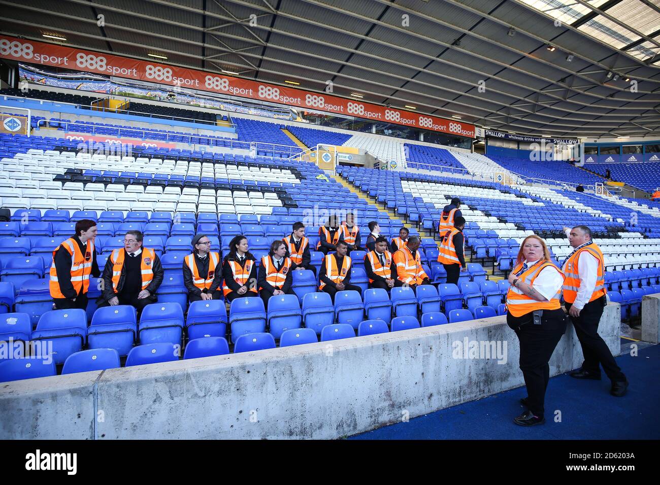 Match day stewards get ready for Birmingham City's and Ipswich Town's