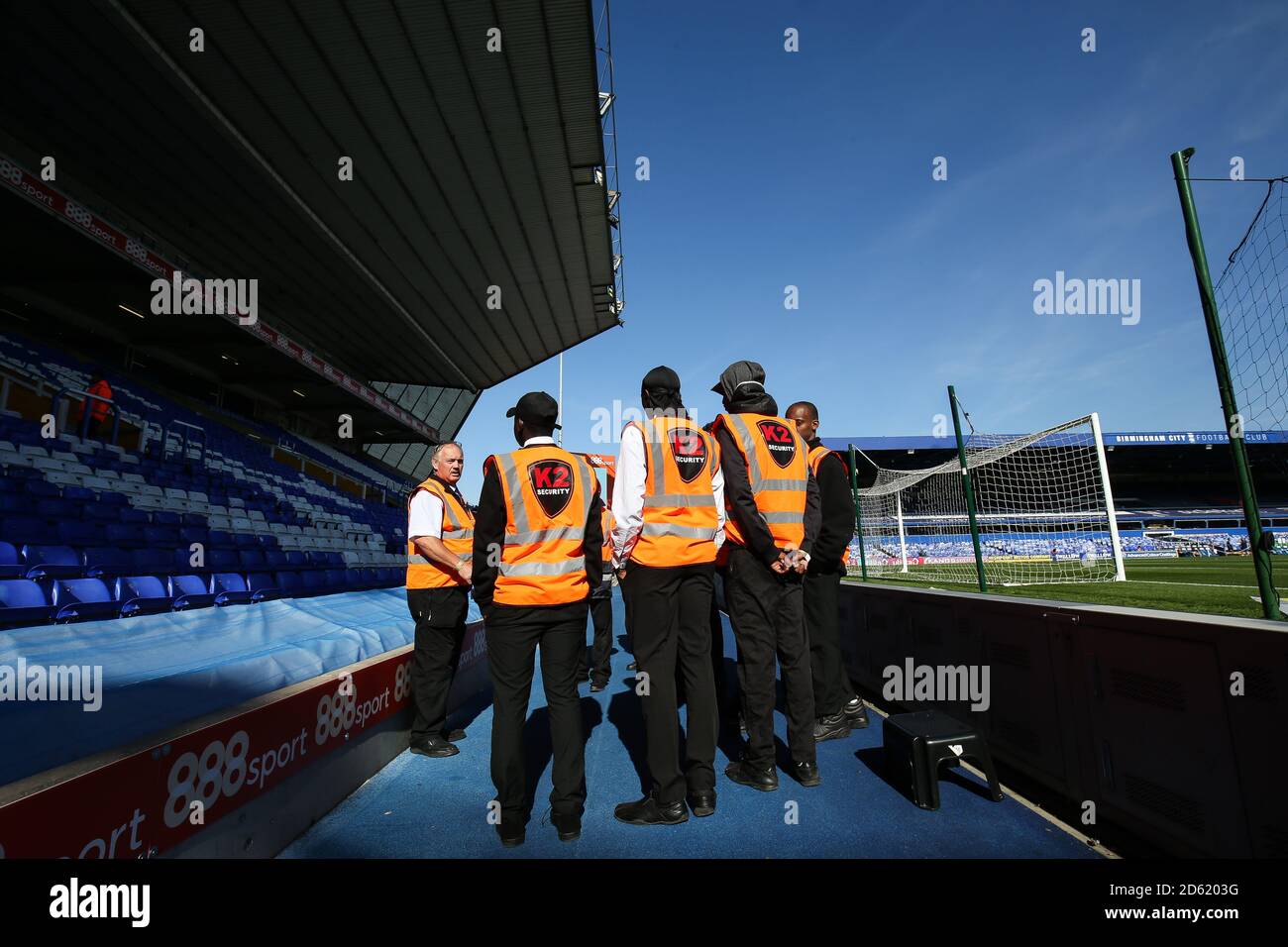 Match day stewards get ready for Birmingham City's and Ipswich Town's