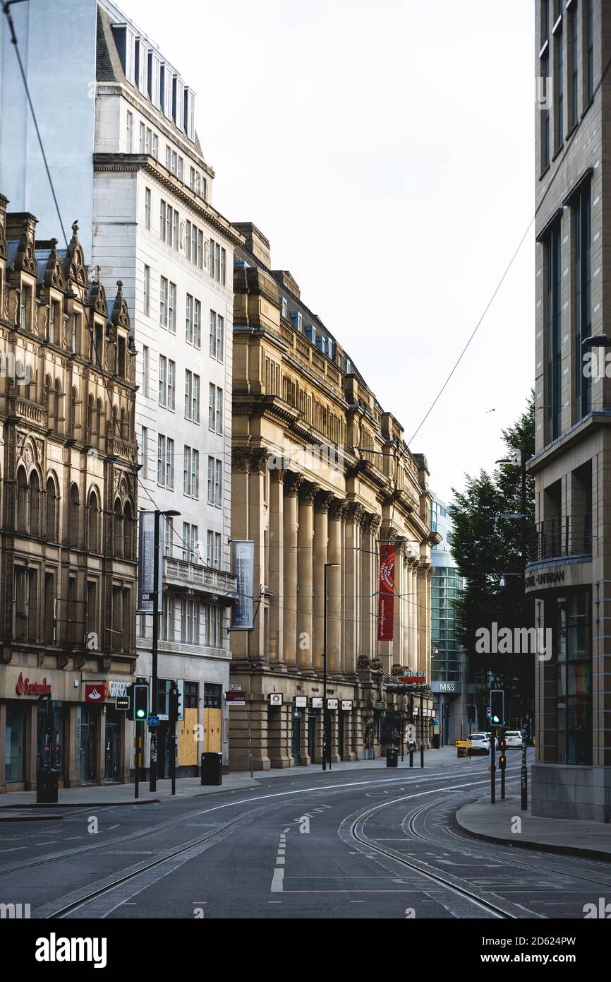 Manchester city centre in lockdown during the Coronavirus pandemic 2020 Stock Photo