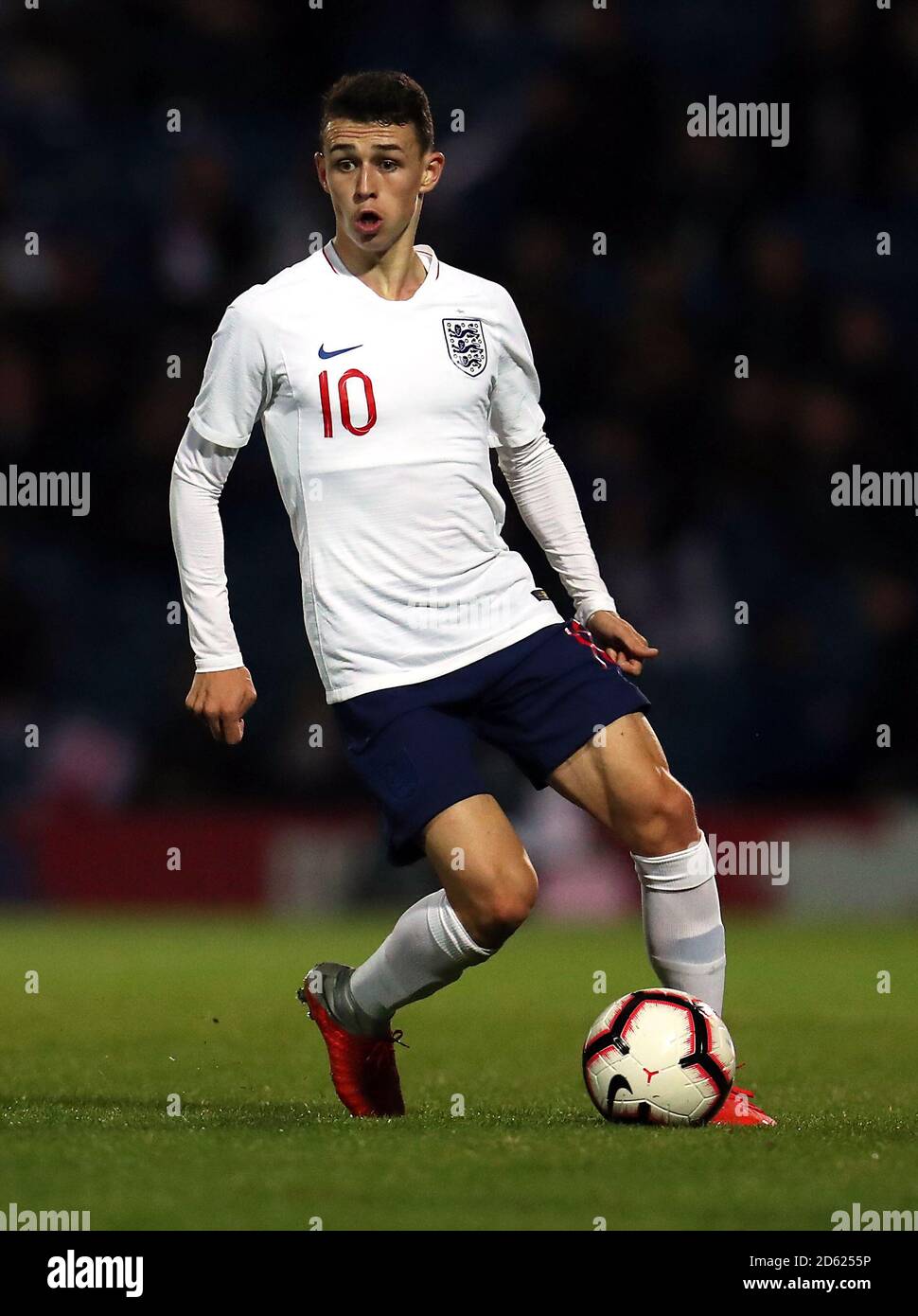 England U21's Phil Foden in action Stock Photo
