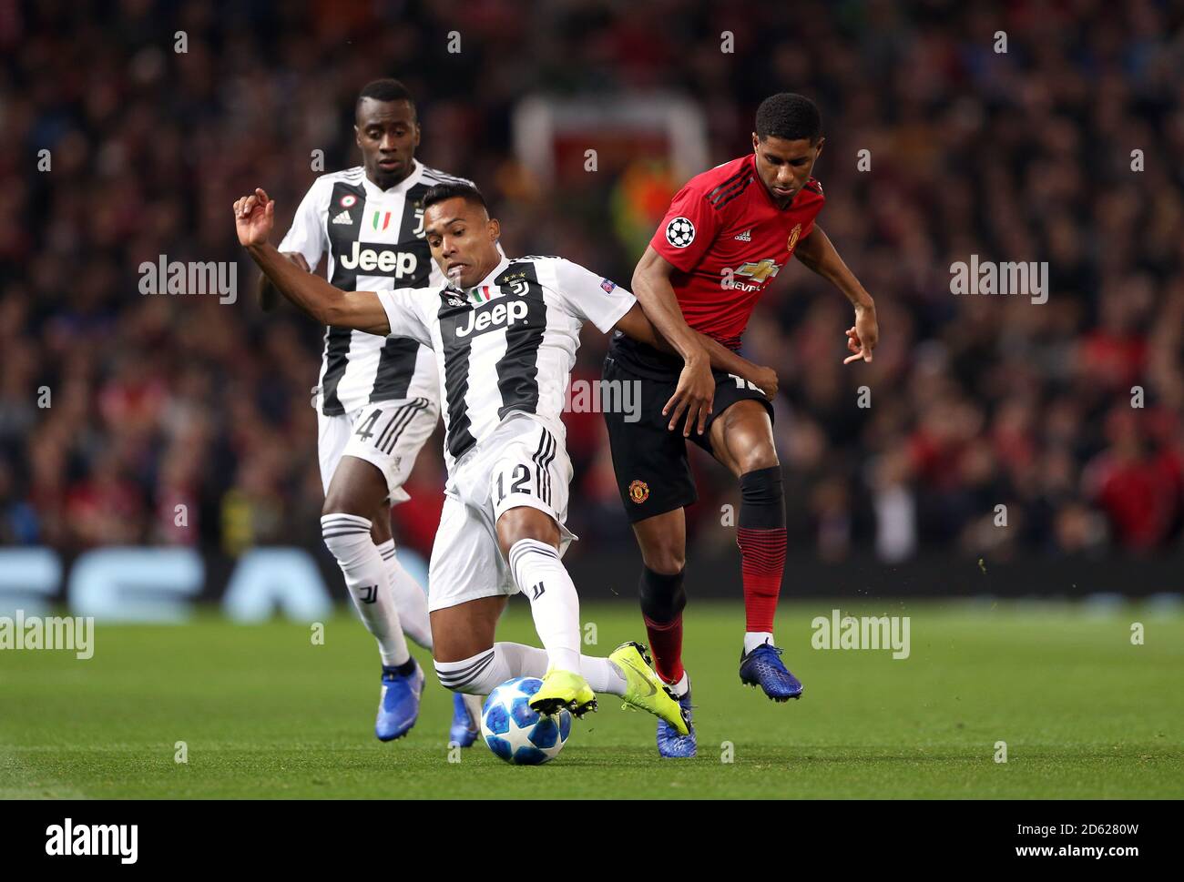 Manchester Uniteds Marcus Rashford Right And Juventus Alex Sandro