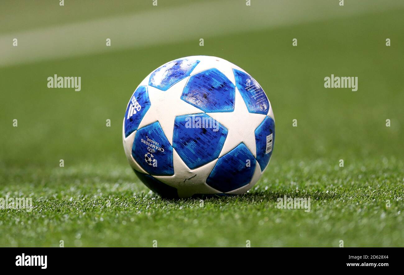 A general view of an Adidas Finale 18 Official Match Ball on the pitch  Stock Photo - Alamy