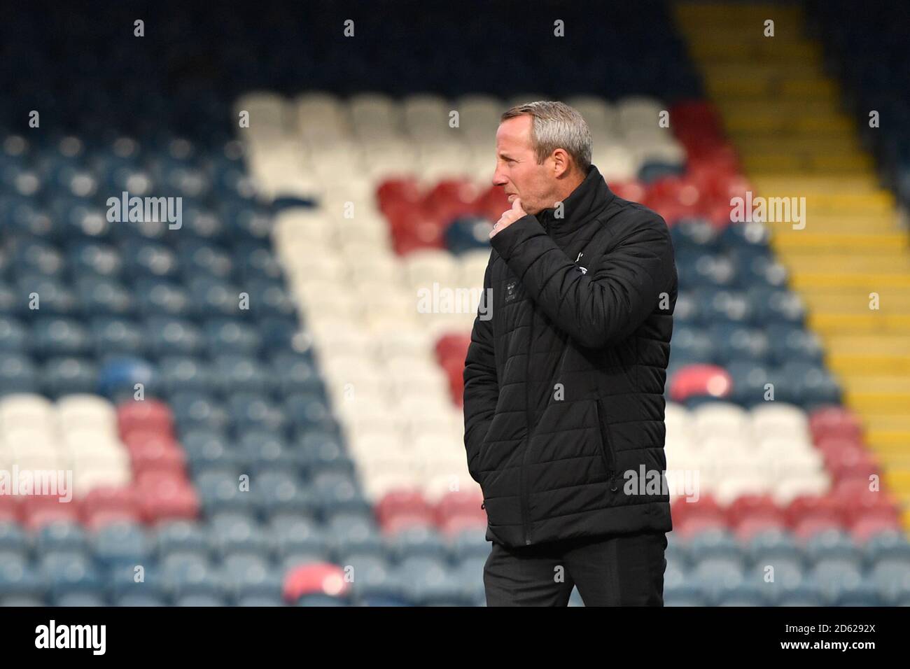 Charlton Athletic manager Lee Bowyer takes a look around the ground Stock Photo