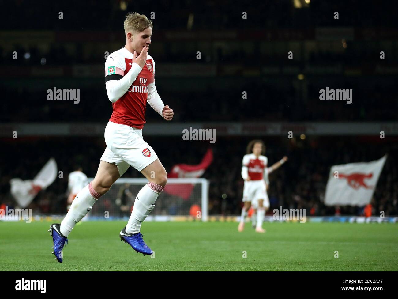 Arsenal's Emile Smith Rowe celebrates scoring his side's second goal of the game Stock Photo