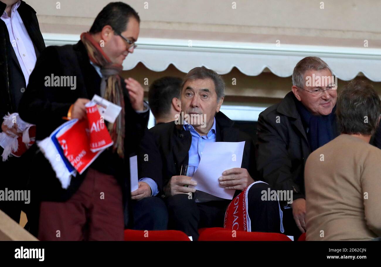 Eddy Merckx in the stands during the AS Monaco v Club Brugge match at Stade Louis II Stock Photo