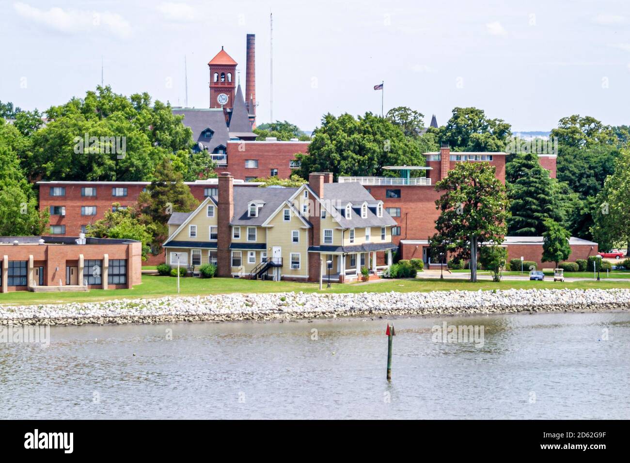 Virginia Hampton University,campus buildings historically Black colleges universities HBCU, River Stock Photo
