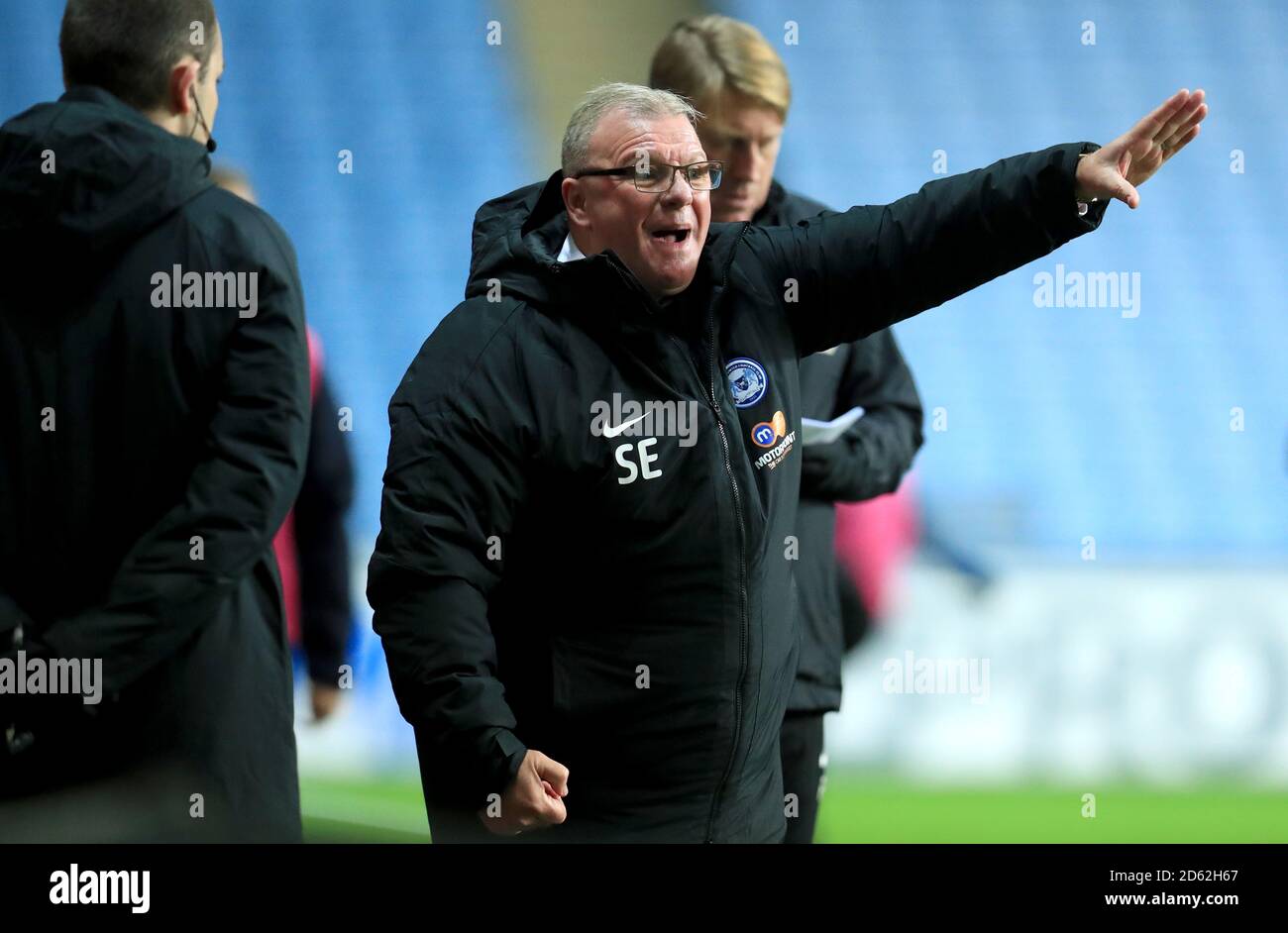 Peterborough United's Manager Steve Evans gestures on the touchline ...