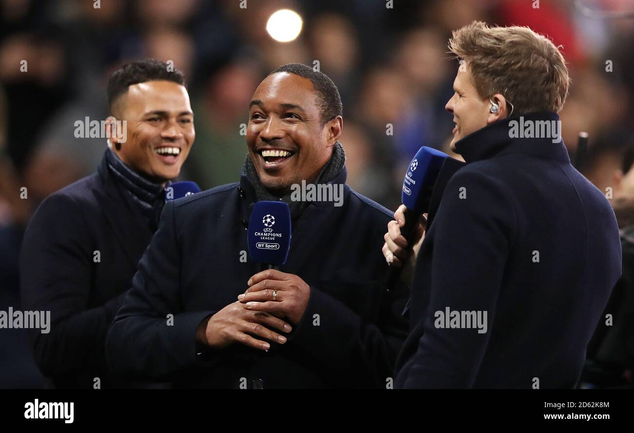 Bt Sport Pundits Jermaine Jenas Paul Ince And Jake Humphreys Stock Photo Alamy