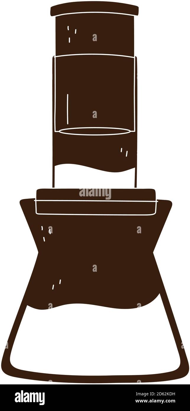 coffee brew method aeropress vector illustration silhouette icon style ...