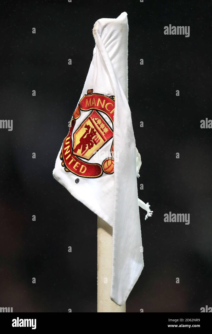 A general view of a Manchester United flag at the Old Trafford ground