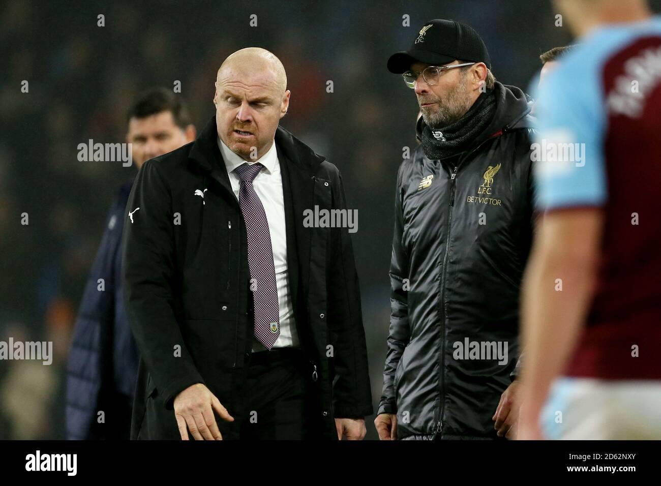 Burnley manager Sean Dyche with Liverpool manager Jurgen Klopp after ...