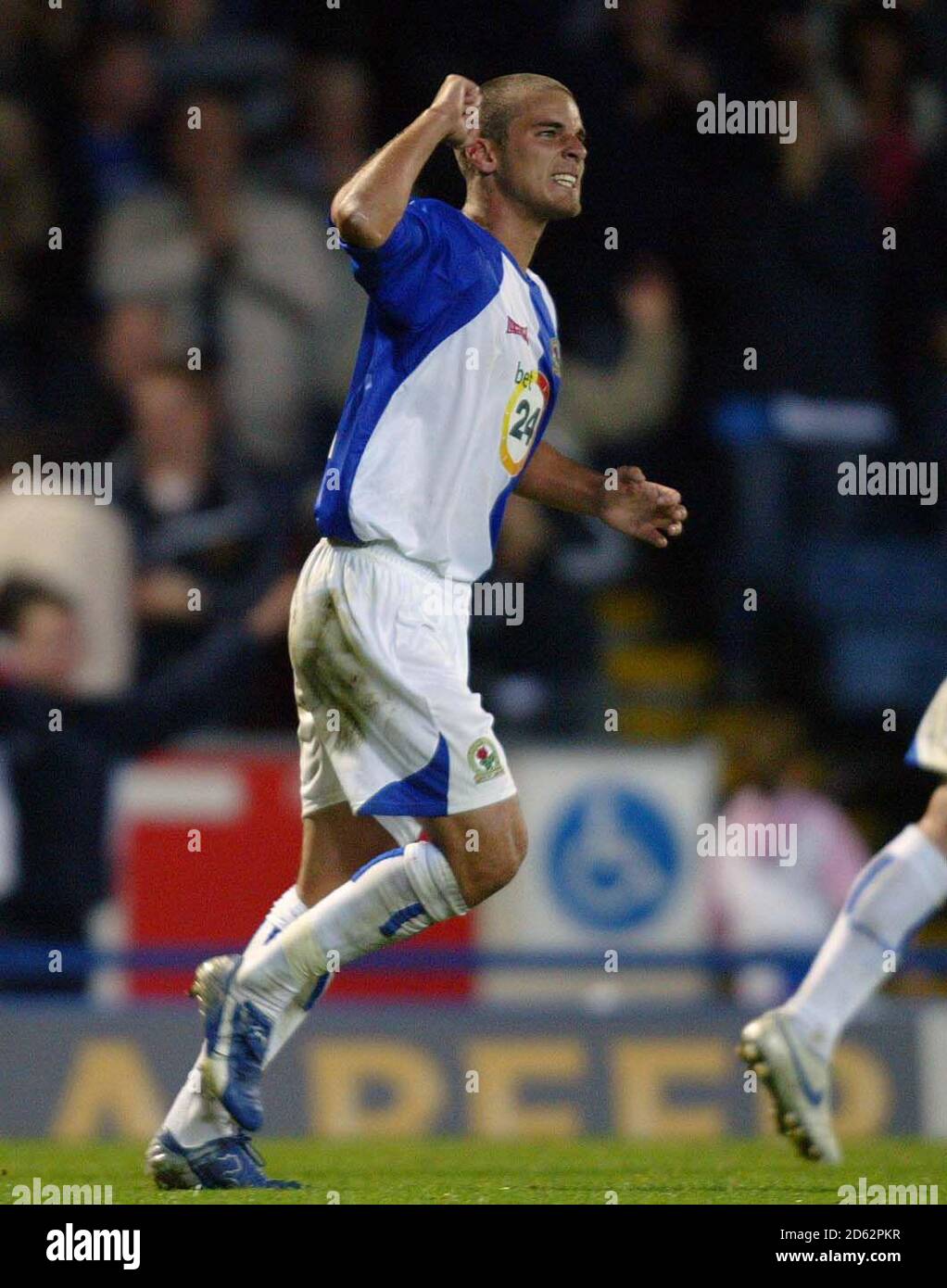 Blackburn Rovers' David Bentley celebrates scoring against SV Salzburg Stock Photo