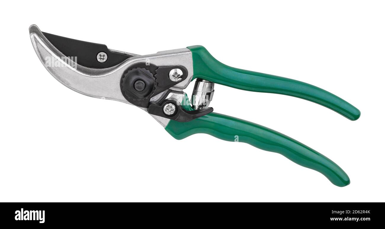 garden pruner path isolated on white Stock Photo