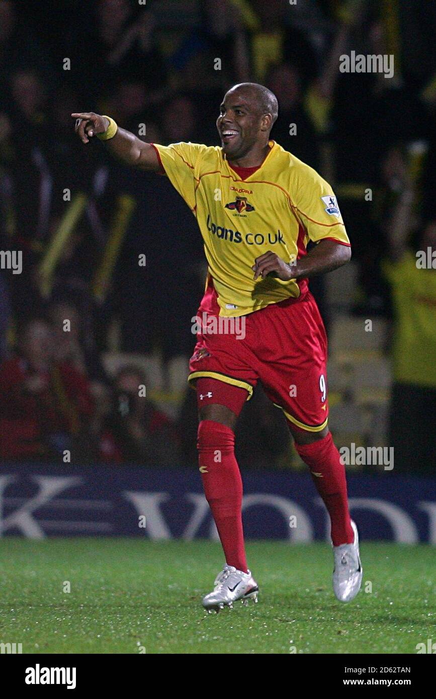 Watford's Marlon King celebrates his goal Stock Photo Alamy