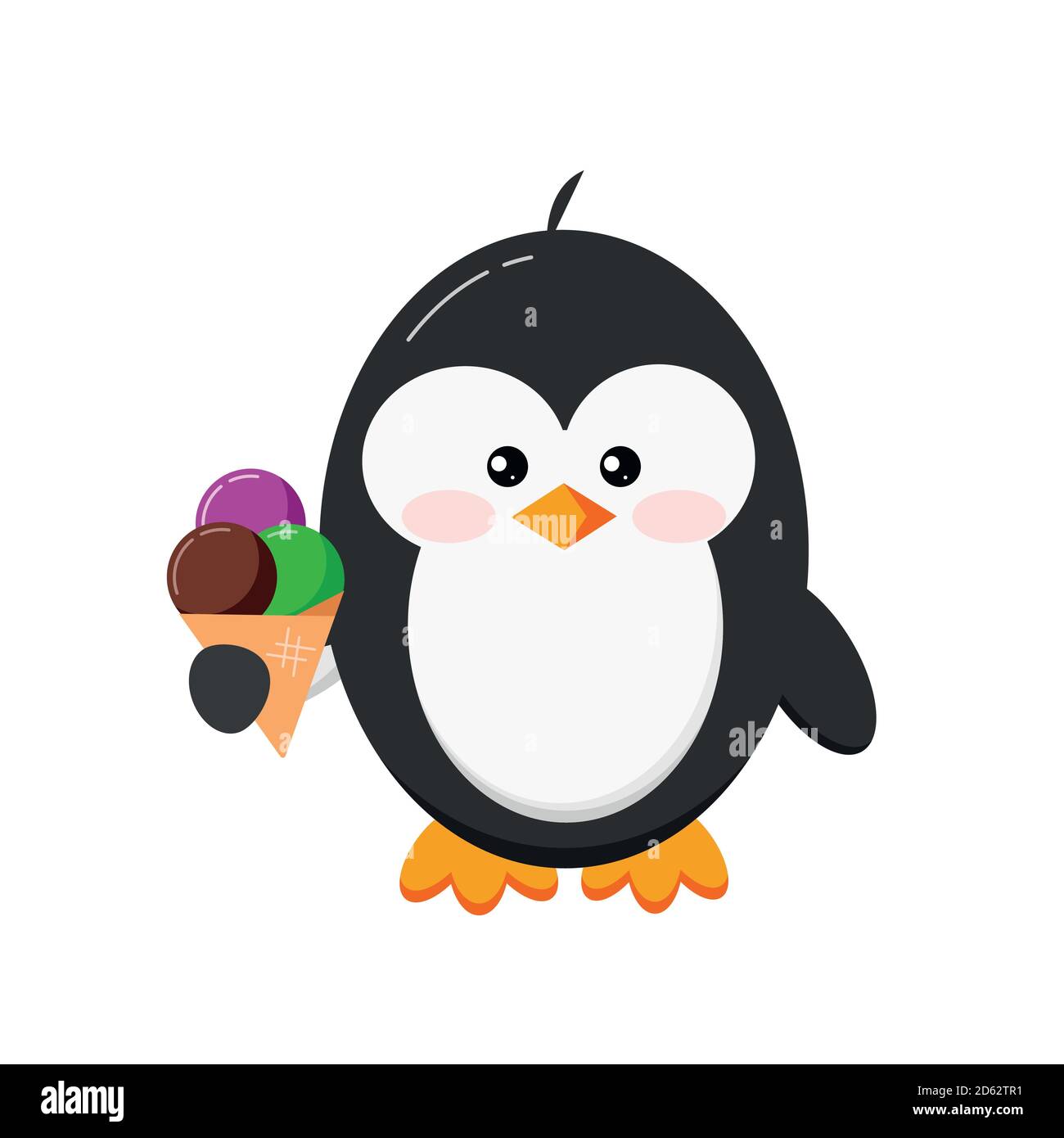 Cute penguin with ice cream clip art Stock Vector Image & Art - Alamy