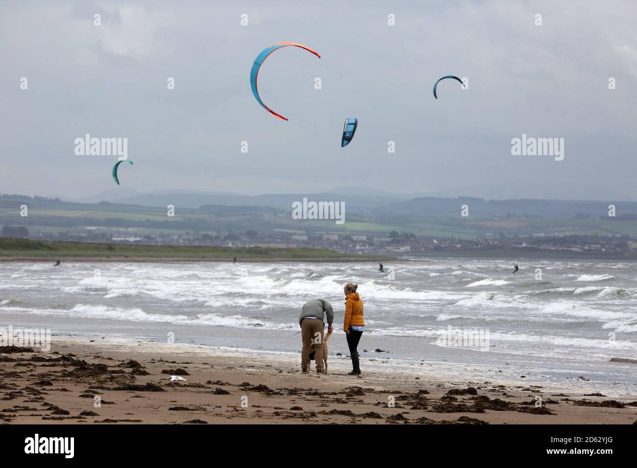 Kite boarding troon beach sea hires stock photography and images Alamy