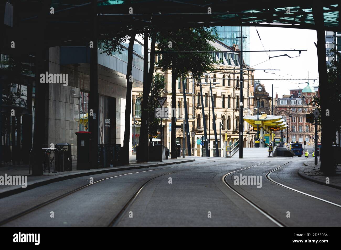 Manchester city centre in lockdown during the Coronavirus pandemic 2020 Stock Photo