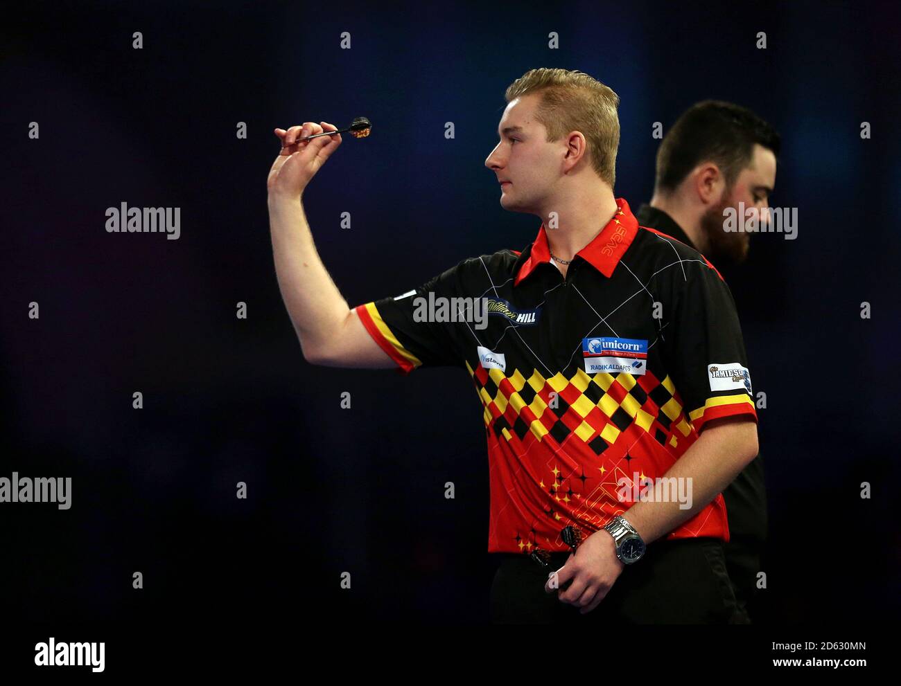 Dimitri Van den Bergh during day twelve of the William Hill World Darts  Championships at Alexandra Palace, London Stock Photo - Alamy