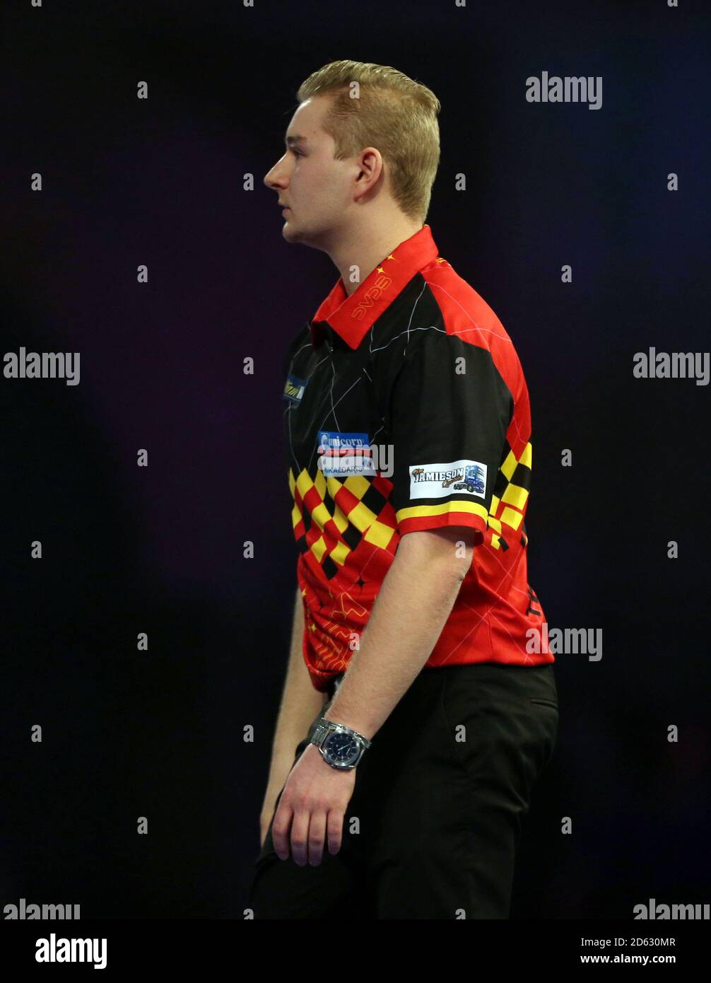 Dimitri Van den Bergh during day twelve of the William Hill World Darts
