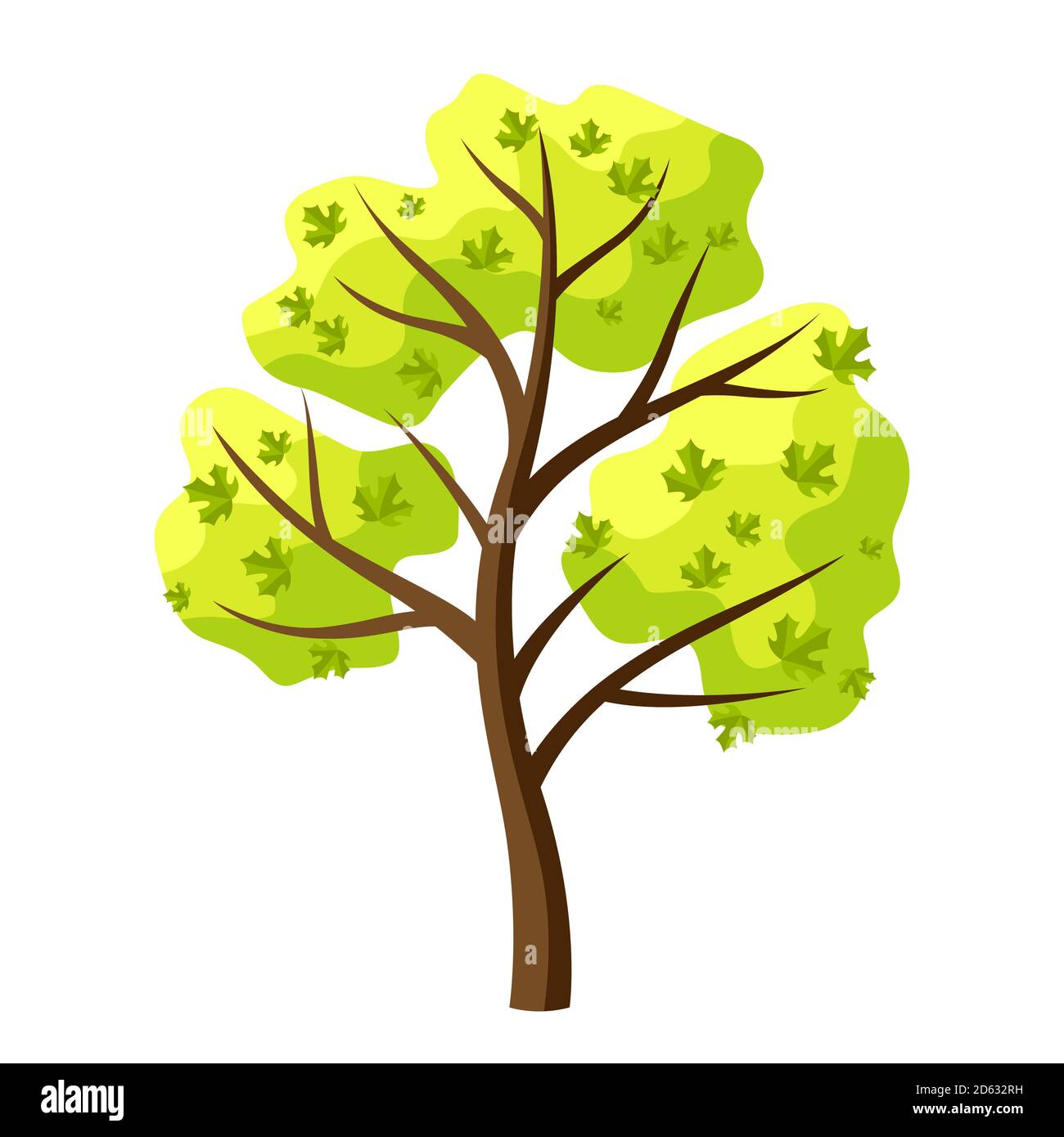 Spring tree with green leaves Stock Vector Image & Art - Alamy