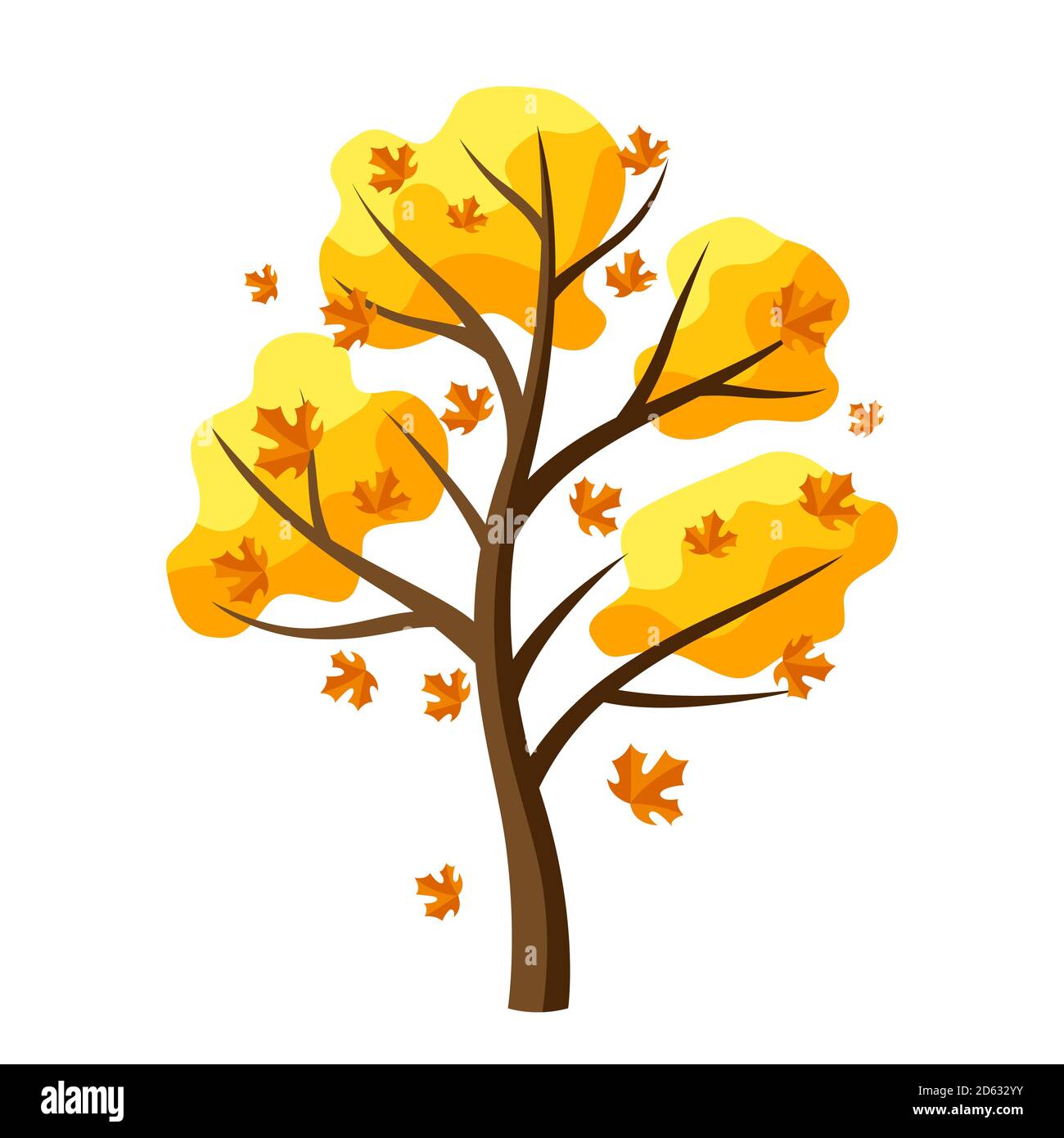 Autumn tree with falling leaves Stock Vector Image & Art - Alamy