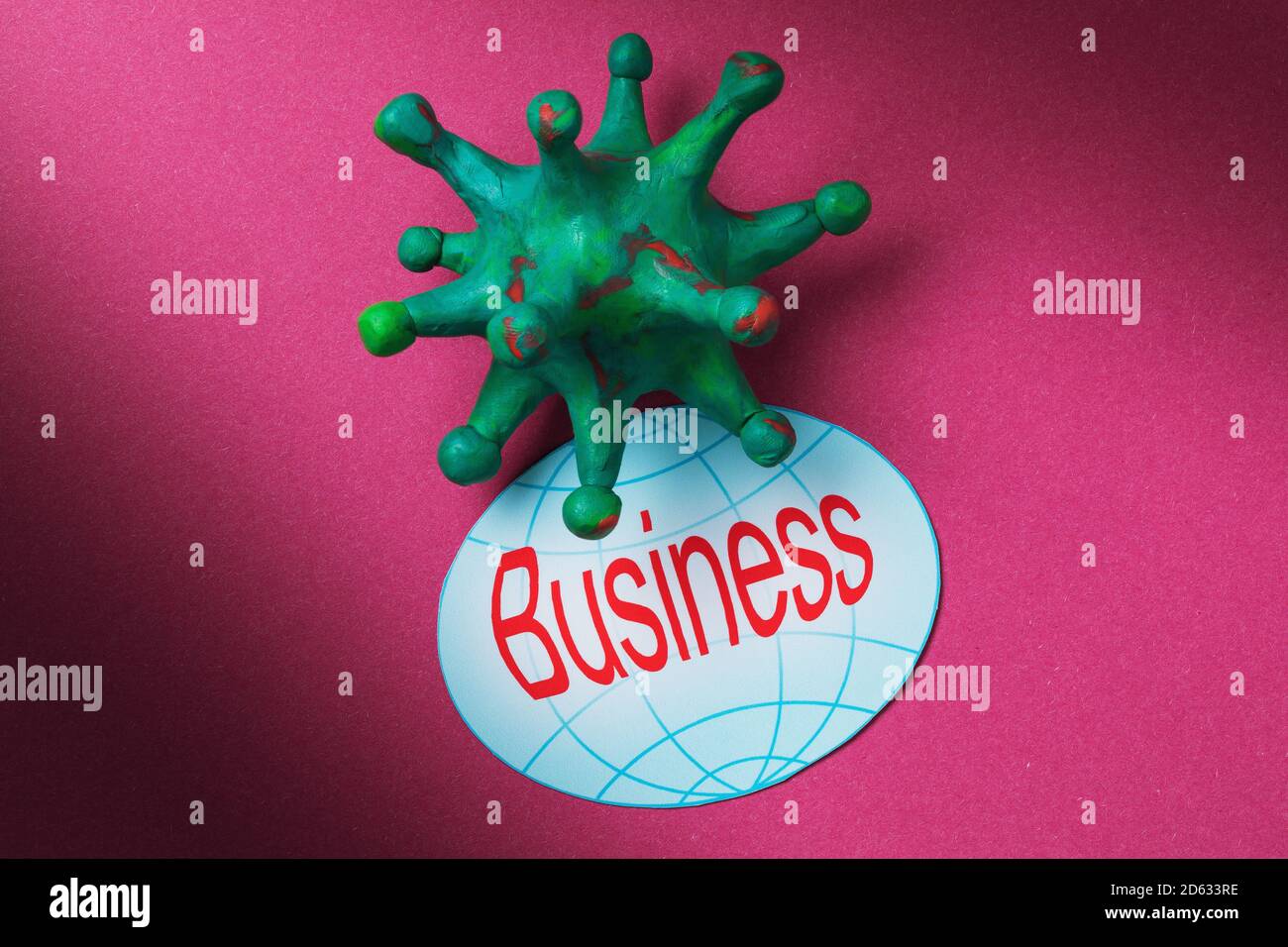 Coronavirus and tag with text. Business Impact Concept of COVID-19 Pandemic Stock Photo