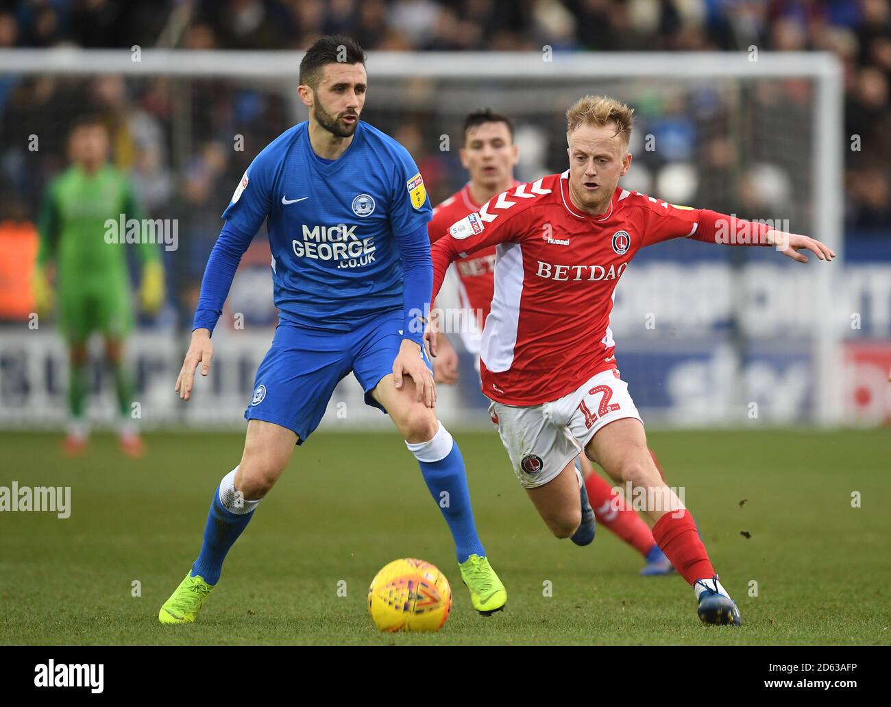 Peterborough United's Daniel Lafferty (left) and Charlton Athletic's