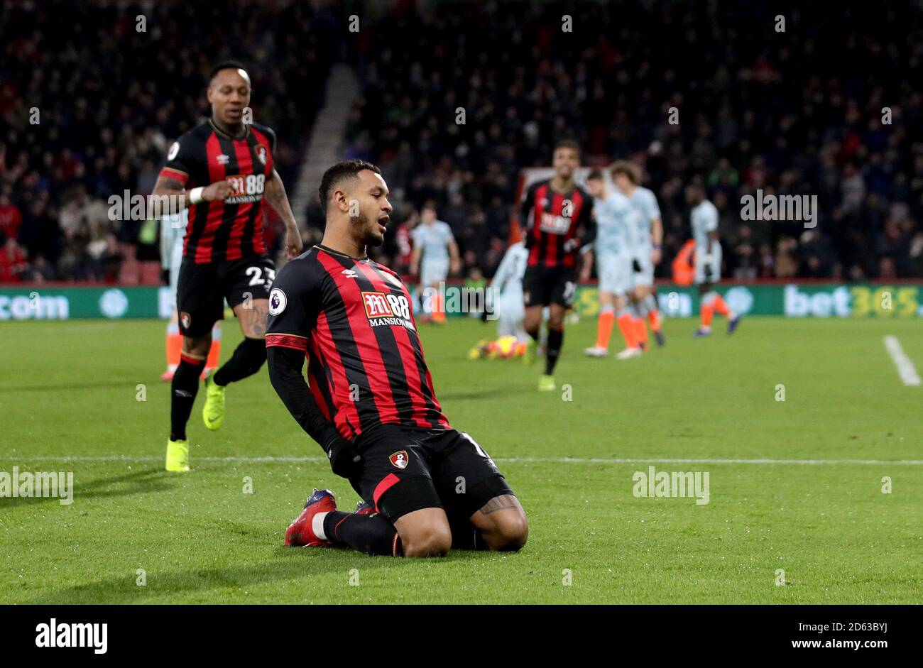 AFC Bournemouth's Joshua King celebrates scoring his side's first goal of the game Stock Photo