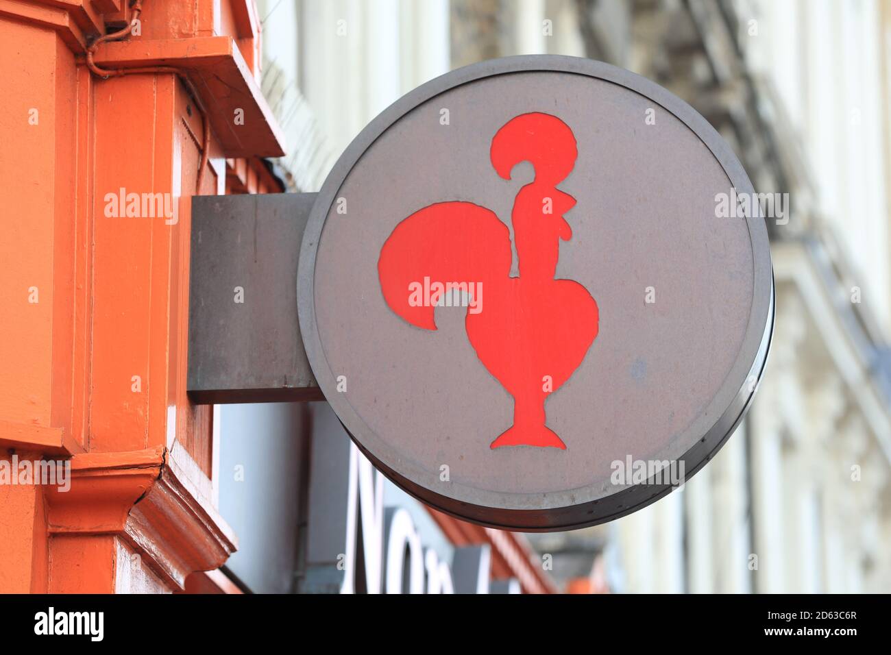 A view of a sign for a Nando's fast food restaurant in London Stock ...