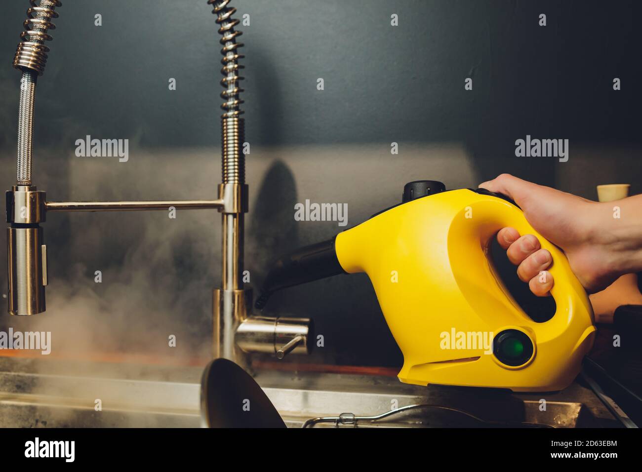 Water tap in detail with limescale close up soiled bathroom Calcified faucet. cleaning with