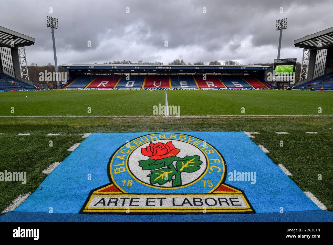 General view of the pitch at Ewood Park Stock Photo