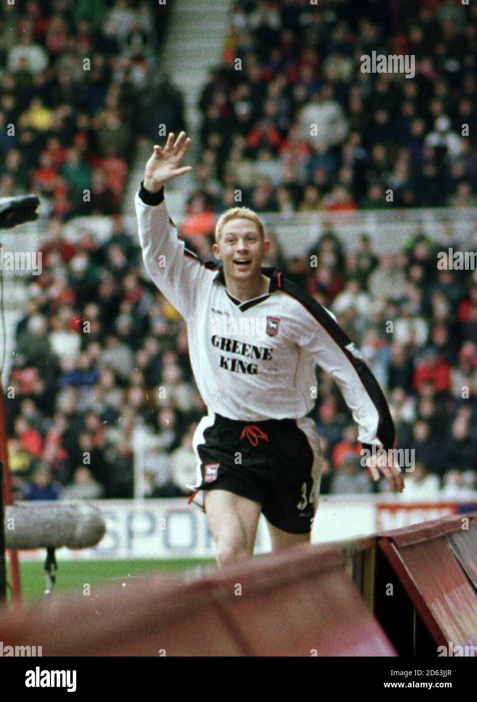 Ipswich Town's Alun Armstrong celebrates scoring the second goal against Middlesbrough Stock Photo