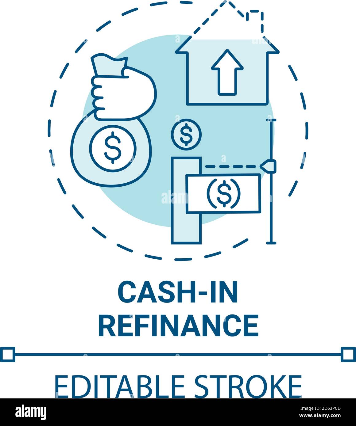 Cash-in refinance concept icon Stock Vector