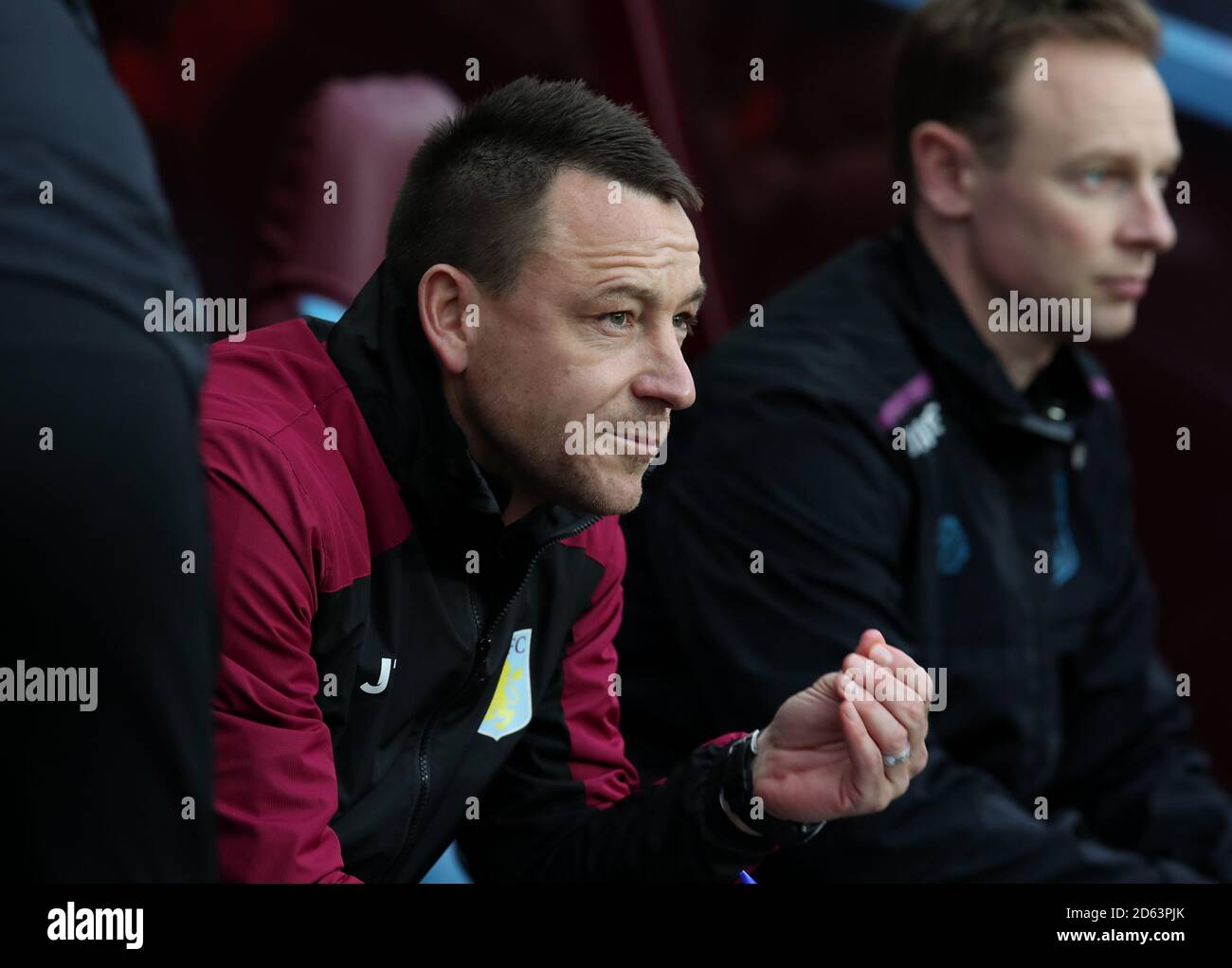 Aston Villa's John Terry before kick off of the  Sky Bet Championship match at Villa Park Birmingham. Stock Photo
